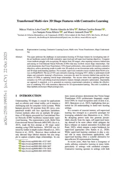 Transformed Multi-view 3D Shape Features with Contrastive Learning
