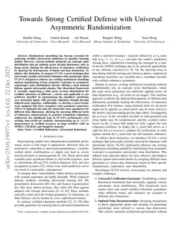 Towards Strong Certified Defense with Universal Asymmetric Randomization