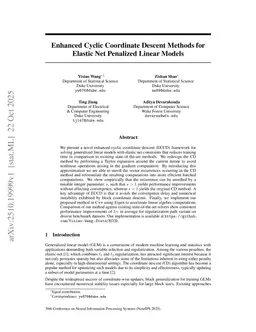 Enhanced Cyclic Coordinate Descent Methods for Elastic Net Penalized Linear Models