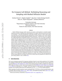 No Compute Left Behind: Rethinking Reasoning and Sampling with Masked Diffusion Models