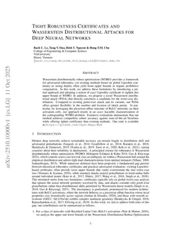 Tight Robustness Certificates and Wasserstein Distributional Attacks for Deep Neural Networks