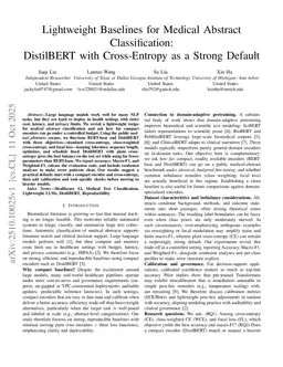Lightweight Baselines for Medical Abstract Classification: DistilBERT with Cross-Entropy as a Strong Default