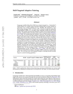 Skill-Targeted Adaptive Training