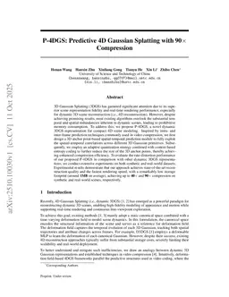 P-4DGS: Predictive 4D Gaussian Splatting with 90$\times$ Compression