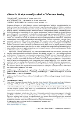 OBsmith: Testing JavaScript Obfuscator using LLM-powered sketching