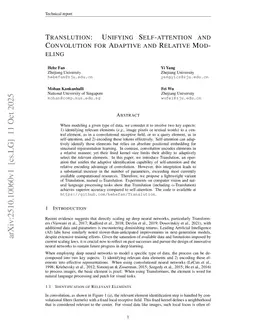 Translution: Unifying Self-attention and Convolution for Adaptive and Relative Modeling
