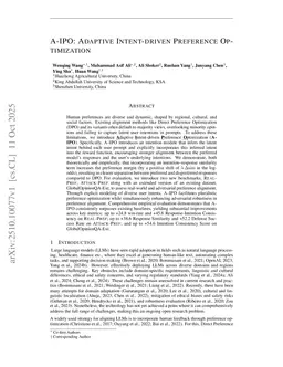 A-IPO: Adaptive Intent-driven Preference Optimization