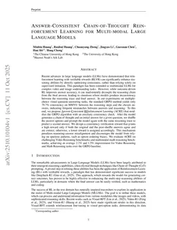 Answer-Consistent Chain-of-thought Reinforcement Learning For Multi-modal Large Langauge Models