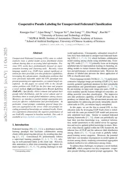 Cooperative Pseudo Labeling for Unsupervised Federated Classification