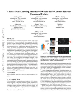 It Takes Two: Learning Interactive Whole-Body Control Between Humanoid Robots