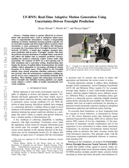 UF-RNN: Real-Time Adaptive Motion Generation Using Uncertainty-Driven Foresight Prediction