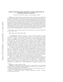 Robust Exploratory Stopping under Ambiguity in Reinforcement Learning