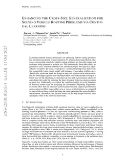 Enhancing the Cross-Size Generalization for Solving Vehicle Routing Problems via Continual Learning