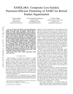 SAM2LoRA: Composite Loss-Guided, Parameter-Efficient Finetuning of SAM2 for Retinal Fundus Segmentation