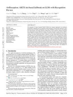 ArtPerception: ASCII Art-based Jailbreak on LLMs with Recognition Pre-test