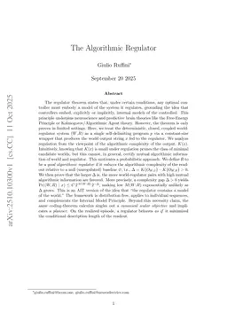 The Algorithmic Regulator