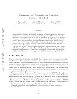 Proportional and Pareto-Optimal Allocation of Chores with Subsidy