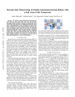 Towards Safe Maneuvering of Double-Ackermann-Steering Robots with a Soft Actor-Critic Framework