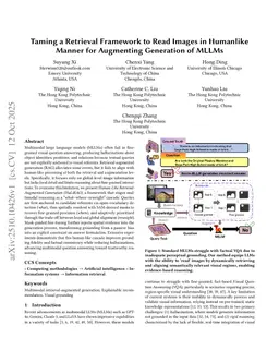 Taming a Retrieval Framework to Read Images in Humanlike Manner for Augmenting Generation of MLLMs