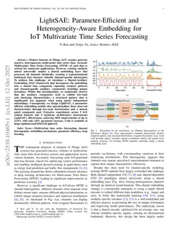 LightSAE: Parameter-Efficient and Heterogeneity-Aware Embedding for IoT Multivariate Time Series Forecasting
