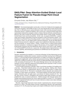 DAGLFNet: Deep Feature Attention Guided Global and Local Feature Fusion for Pseudo-Image Point Cloud Segmentation