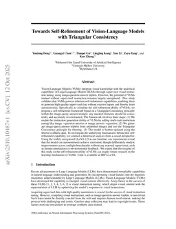 Towards Self-Refinement of Vision-Language Models with Triangular Consistency