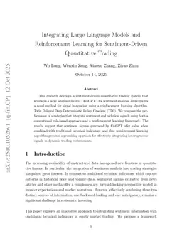 Integrating Large Language Models and Reinforcement Learning for Sentiment-Driven Quantitative Trading
