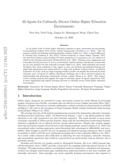 AI-Agents for Culturally Diverse Online Higher Education Environments