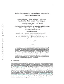 PAC-Bayesian Reinforcement Learning Trains Generalizable Policies