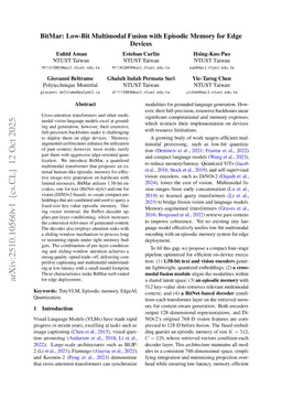BitMar: Low-Bit Multimodal Fusion with Episodic Memory for Edge Devices