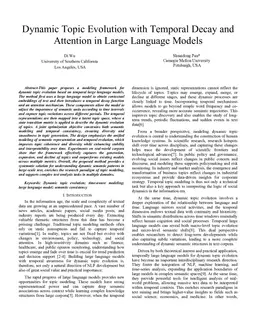 Dynamic Topic Evolution with Temporal Decay and Attention in Large Language Models