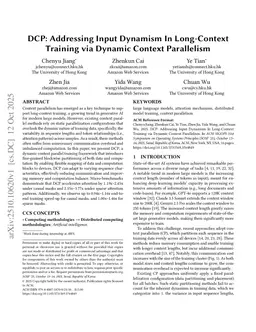 DCP: Addressing Input Dynamism In Long-Context Training via Dynamic Context Parallelism