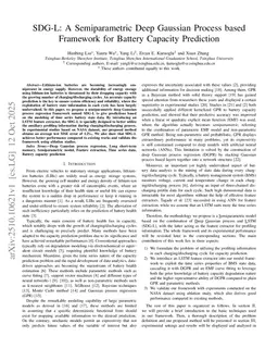 SDG-L: A Semiparametric Deep Gaussian Process based Framework for Battery Capacity Prediction