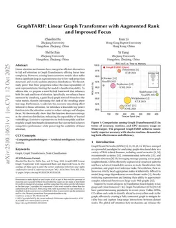 GraphTARIF: Linear Graph Transformer with Augmented Rank and Improved Focus