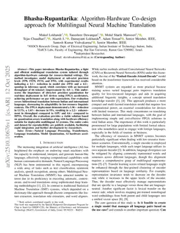 Bhasha-Rupantarika: Algorithm-Hardware Co-design approach for Multilingual Neural Machine Translation