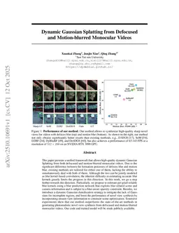 Dynamic Gaussian Splatting from Defocused and Motion-blurred Monocular Videos