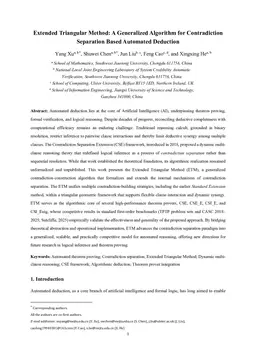 Extended Triangular Method: A Generalized Algorithm for Contradiction Separation Based Automated Deduction
