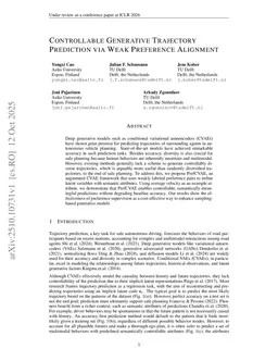 Controllable Generative Trajectory Prediction via Weak Preference Alignment