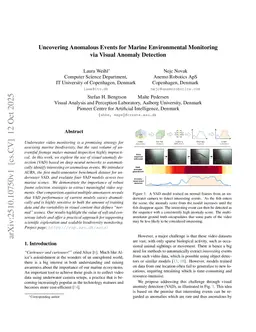 Uncovering Anomalous Events for Marine Environmental Monitoring via Visual Anomaly Detection