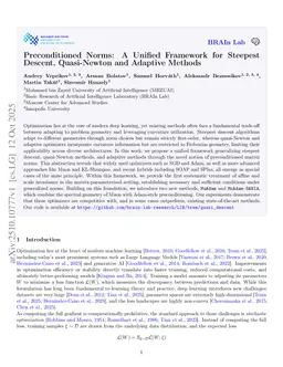 Preconditioned Norms: A Unified Framework for Steepest Descent, Quasi-Newton and Adaptive Methods