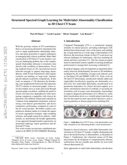 Structured Spectral Graph Representation Learning for Multi-label Abnormality Analysis from 3D CT Scans