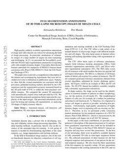 Full segmentation annotations of 3D time-lapse microscopy images of MDA231 cells