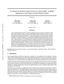 Is Implicit Knowledge Enough for LLMs? A RAG Approach for Tree-based Structures