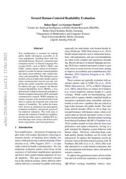 Toward Human-Centered Readability Evaluation