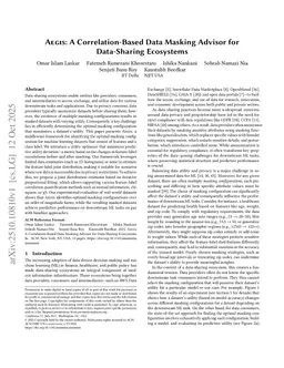 Aegis: A Correlation-Based Data Masking Advisor for Data Sharing Ecosystems