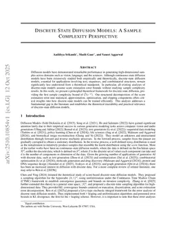 Discrete State Diffusion Models: A Sample Complexity Perspective