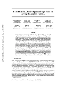 HeroFilter: Adaptive Spectral Graph Filter for Varying Heterophilic Relations
