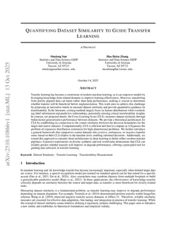 Quantifying Dataset Similarity to Guide Transfer Learning
