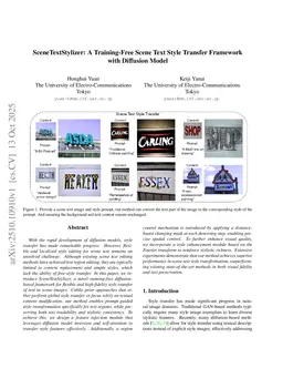 SceneTextStylizer: A Training-Free Scene Text Style Transfer Framework with Diffusion Model