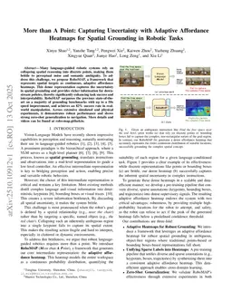 More than A Point: Capturing Uncertainty with Adaptive Affordance Heatmaps for Spatial Grounding in Robotic Tasks